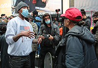 Political protests in Times Square, New York, Richard Moore